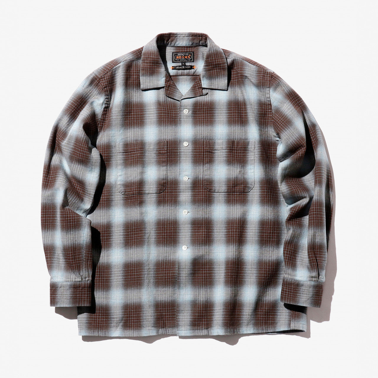 Open Collar Indigo Ombre Plaid | 38110915139-28