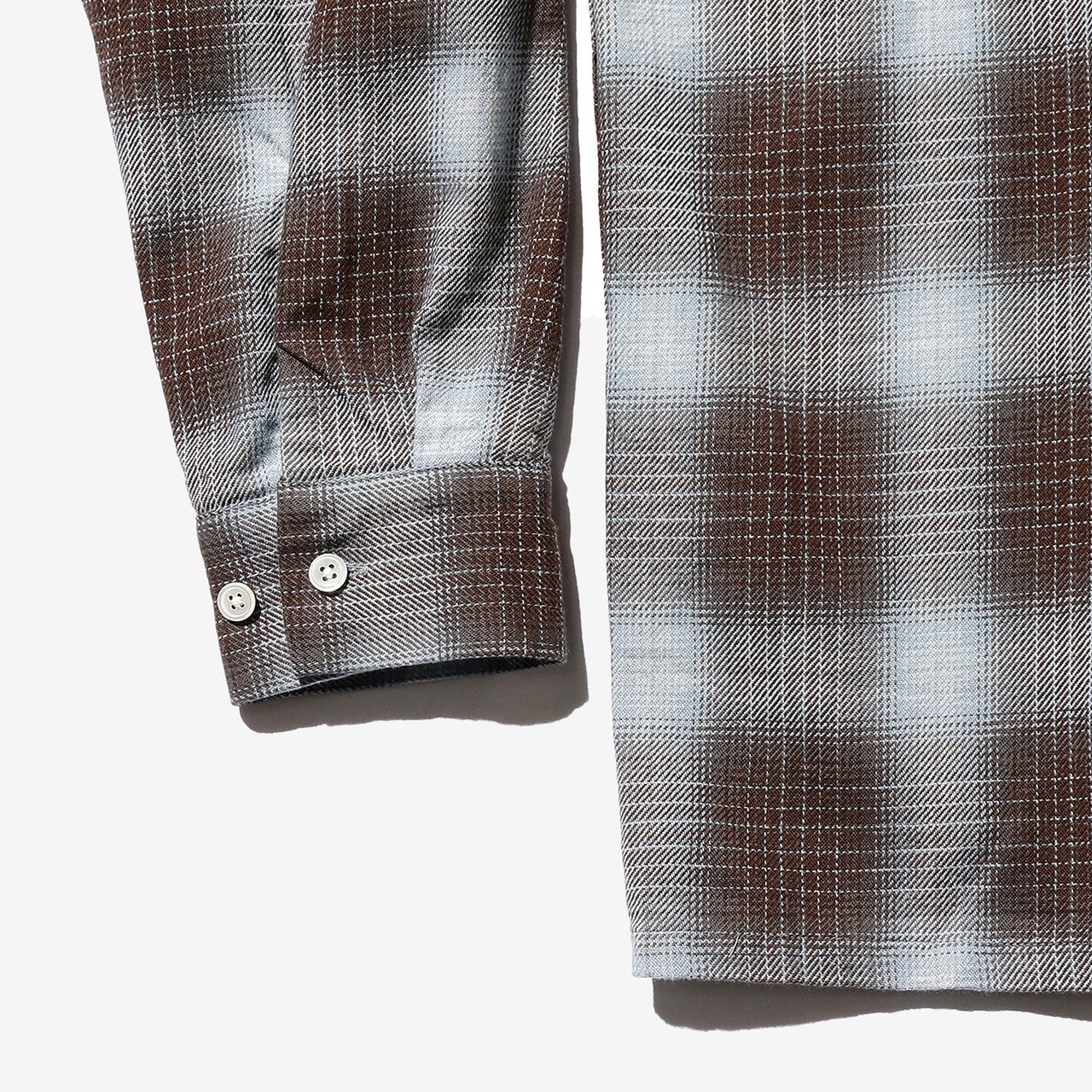 Open Collar Indigo Ombre Plaid | 38110915139-28