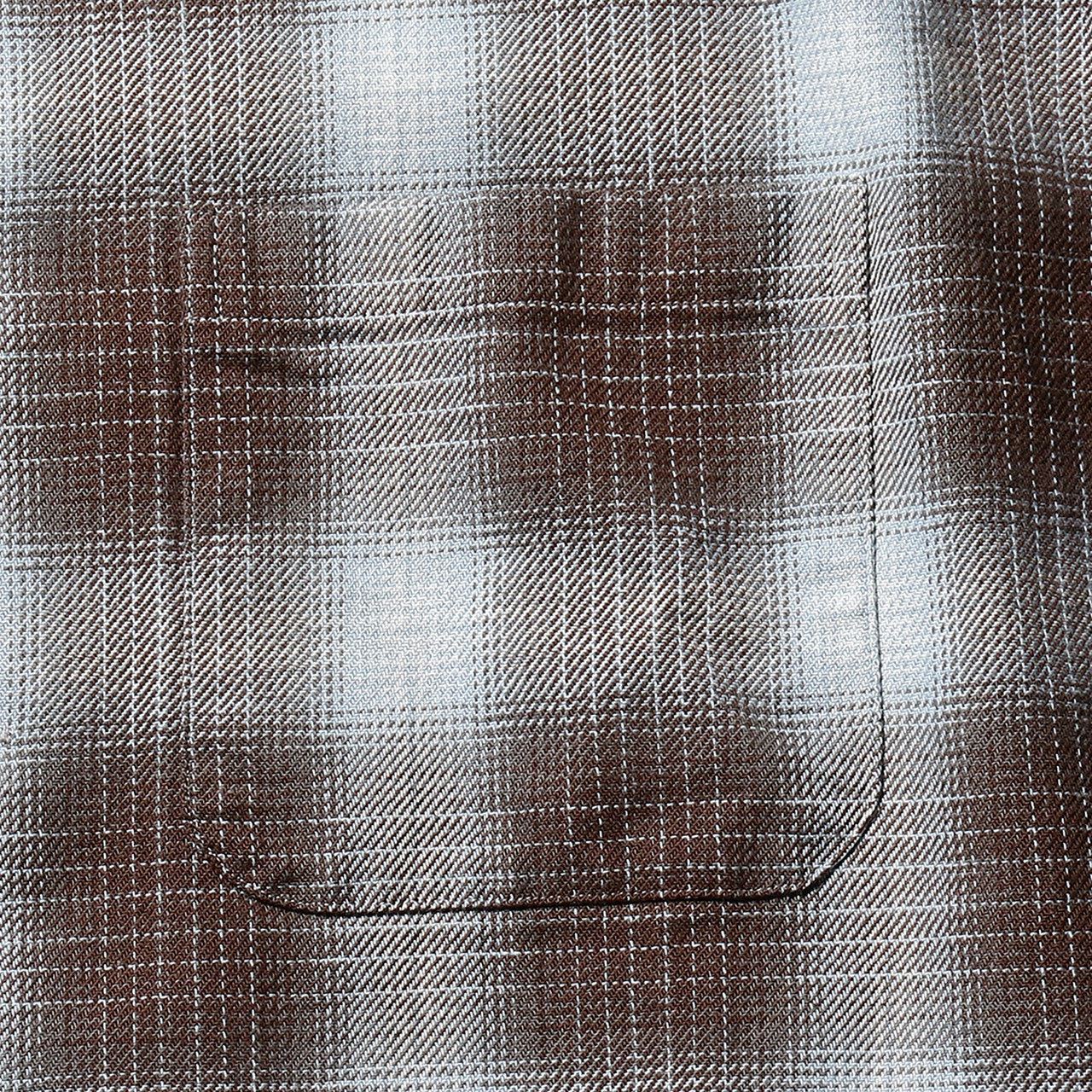 Open Collar Indigo Ombre Plaid | 38110915139-28