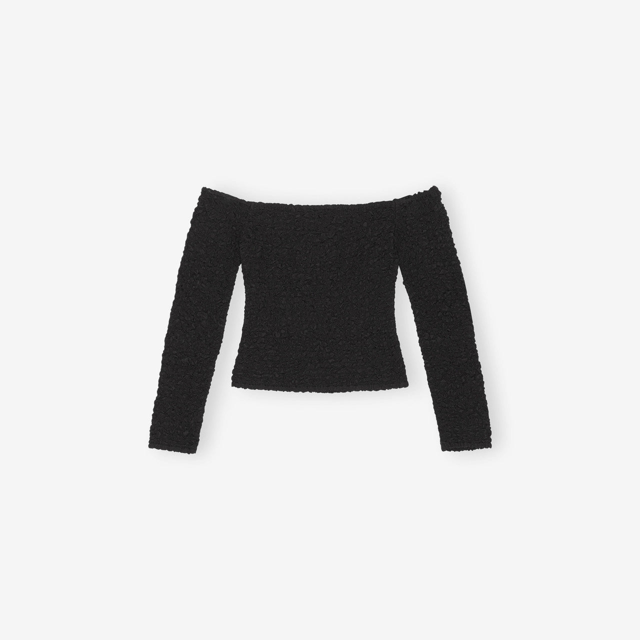 Cotton Poplin Off-shoulder Smock Blouse | F8268-099