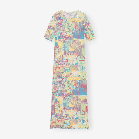 Printed Rib Jersey Maxi Dress | T3587-999