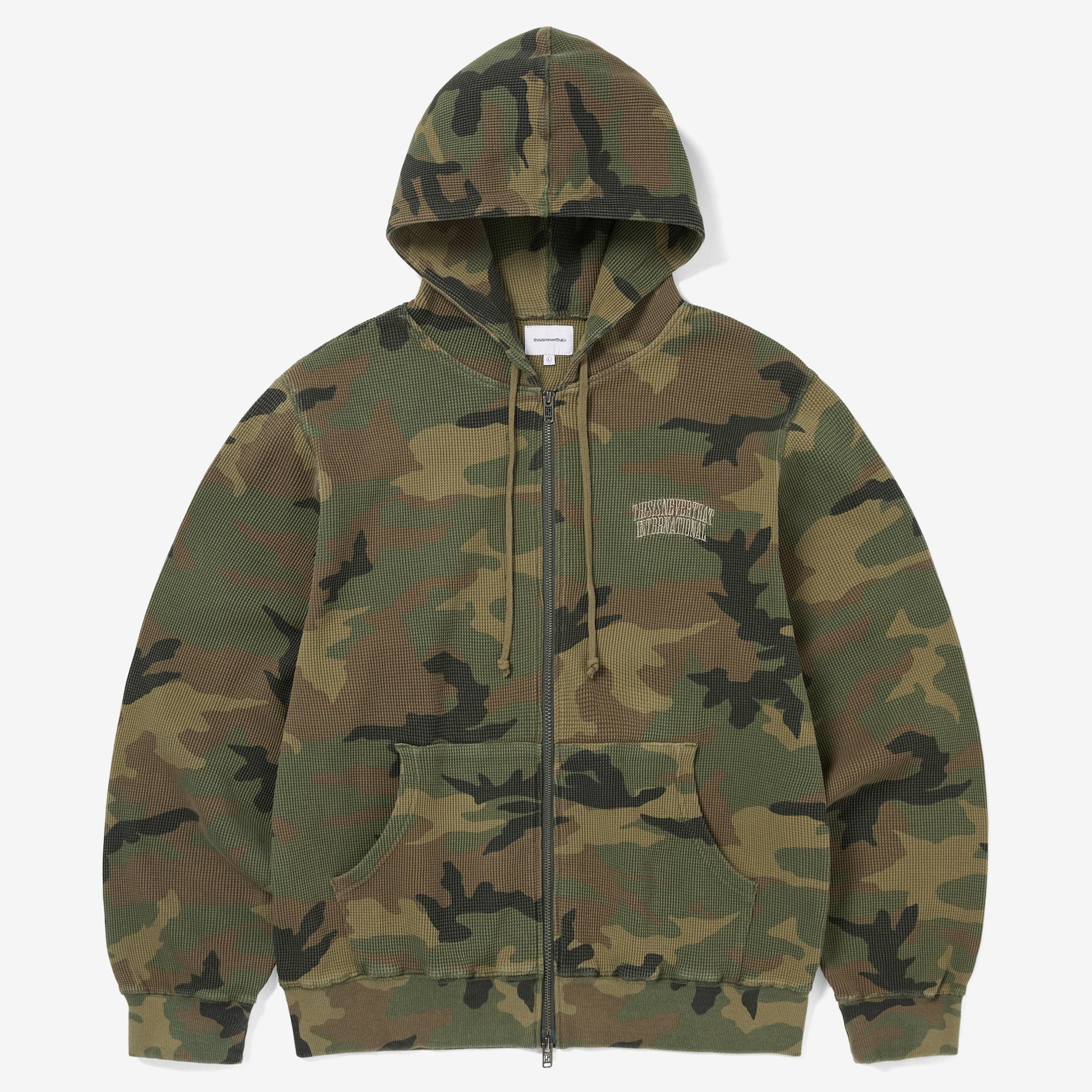 thisisneverthat Camouflage Thermal Zip Up Hoodie - TN261TSWHZ04