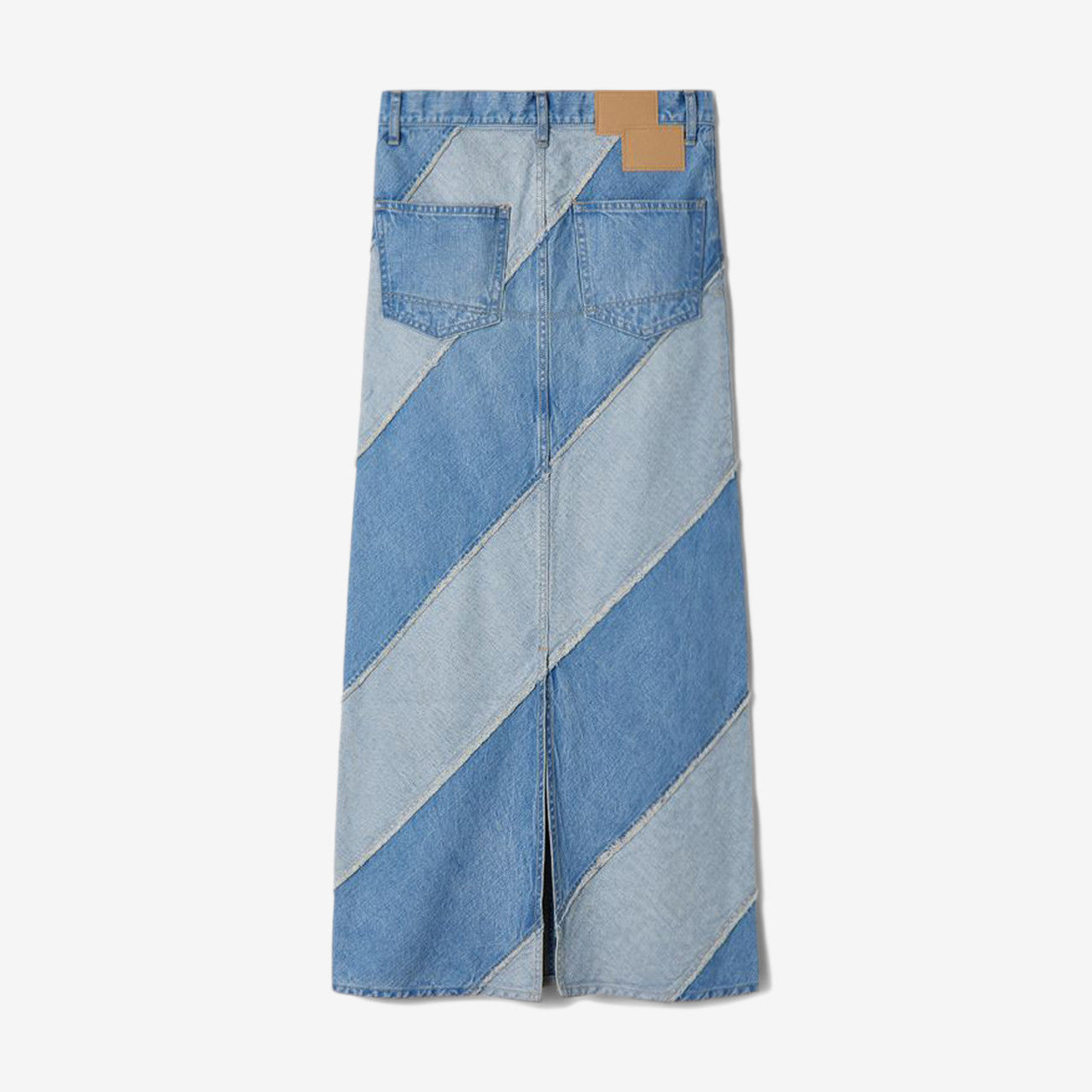 Wmns Eco Bio Washed Denim-Bias Line Skirt