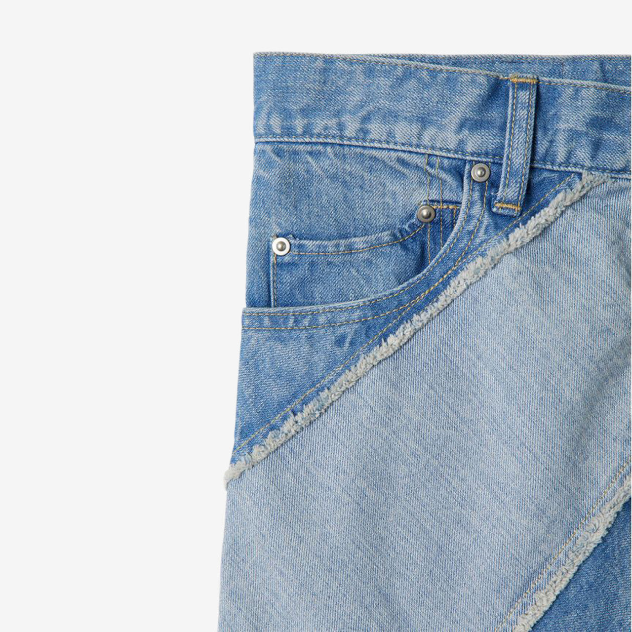 Wmns Eco Bio Washed Denim-Bias Line Skirt