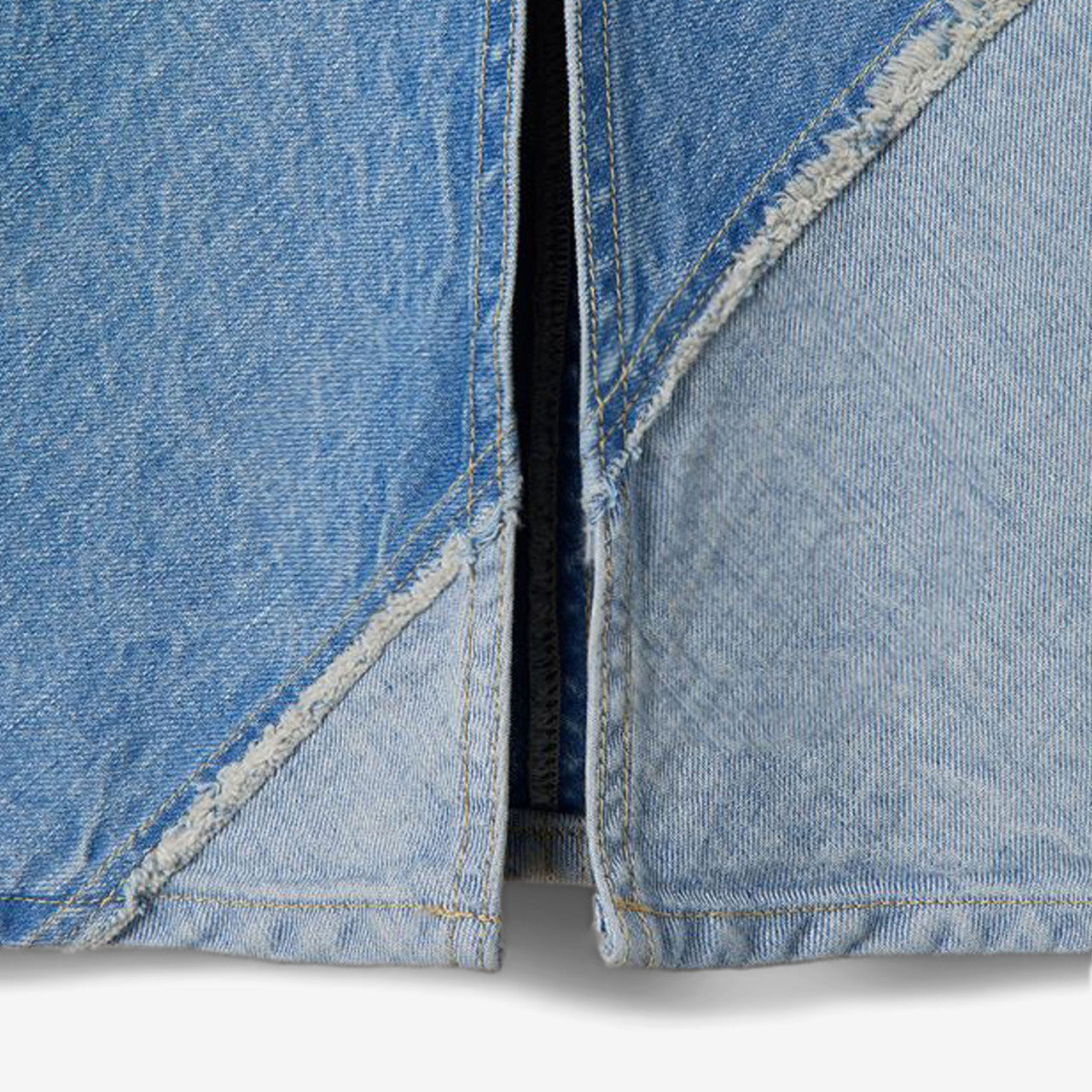 Wmns Eco Bio Washed Denim-Bias Line Skirt