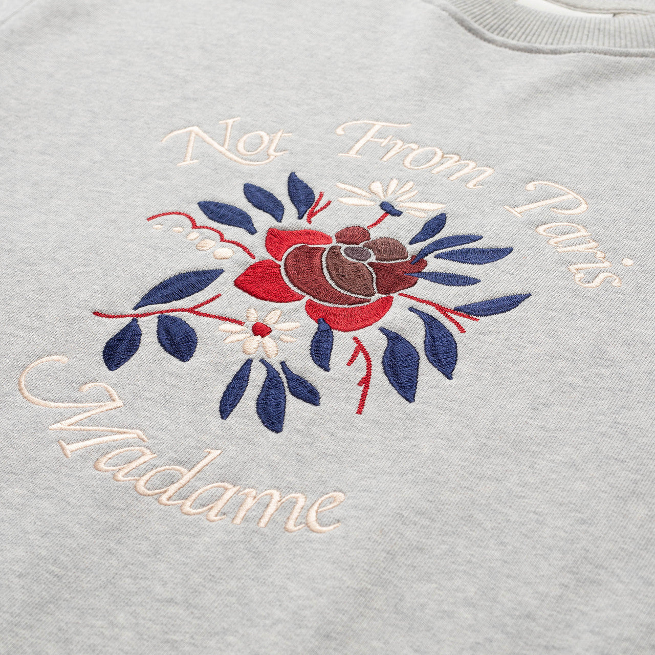 Le Sweatshirt Slogan Fleurs | E-SW152-CO127-GY