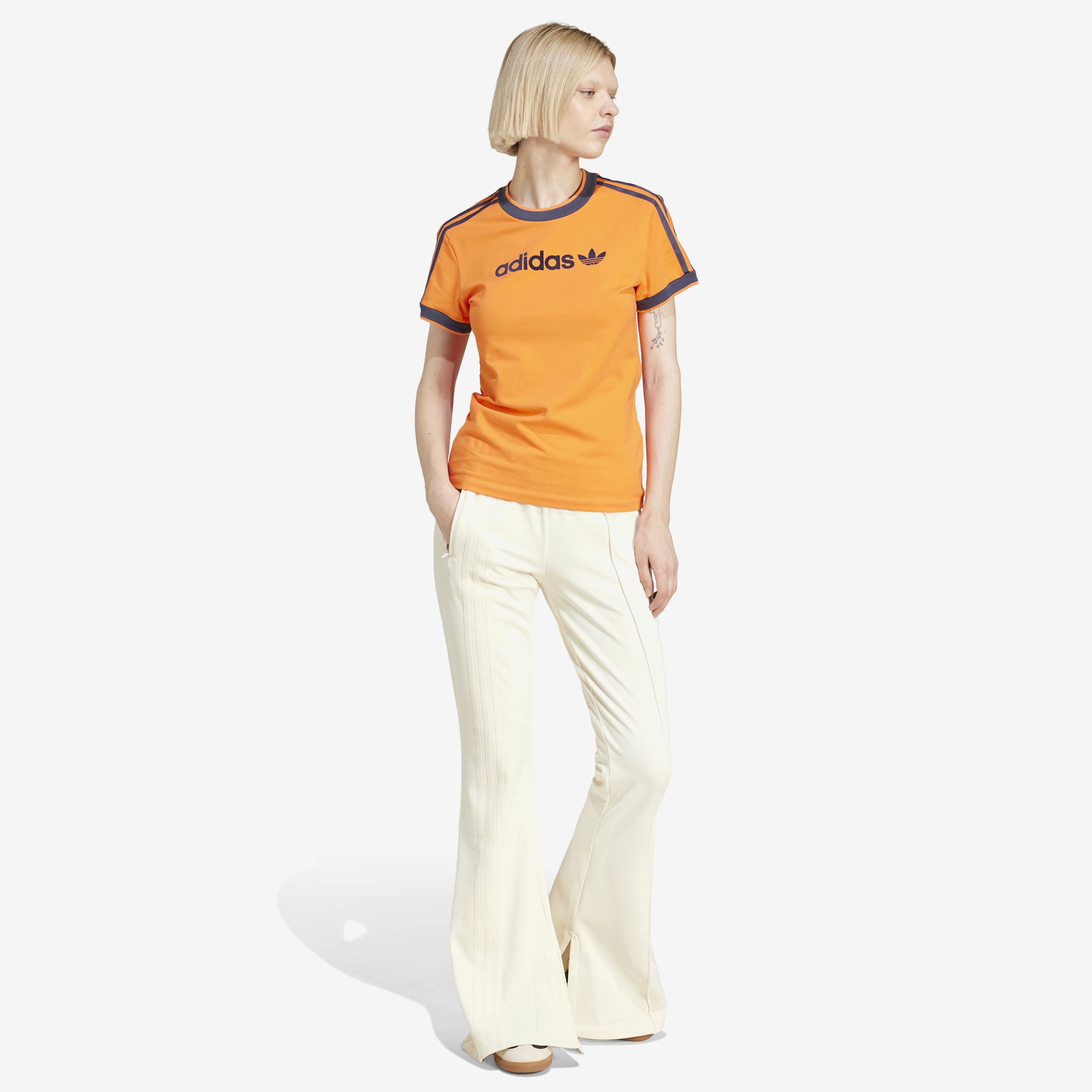 Wmns Linear Logo 3 Stripes Tee