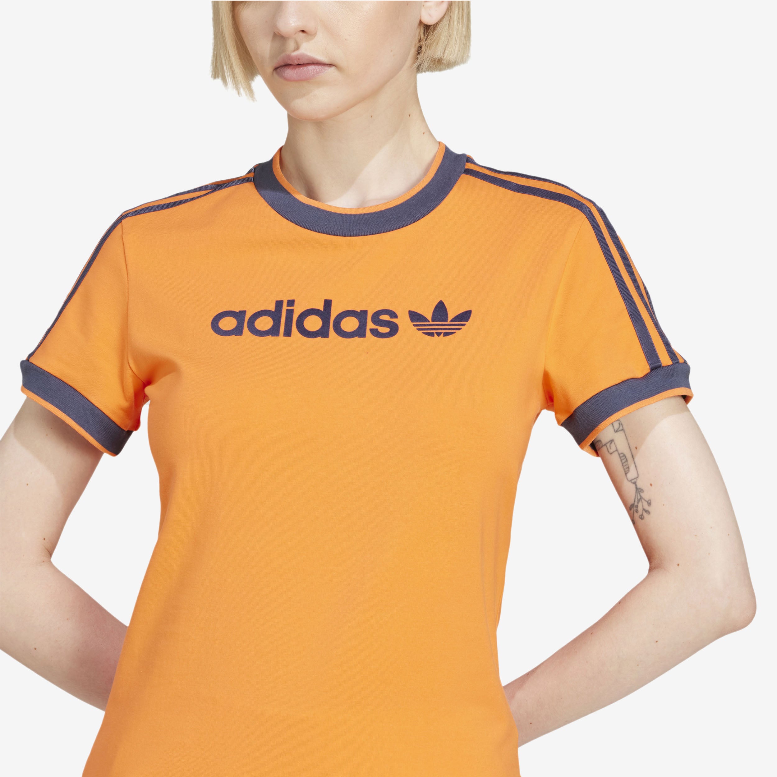 Wmns Linear Logo 3 Stripes Tee