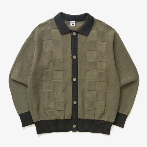 Check Panel Cardigan
