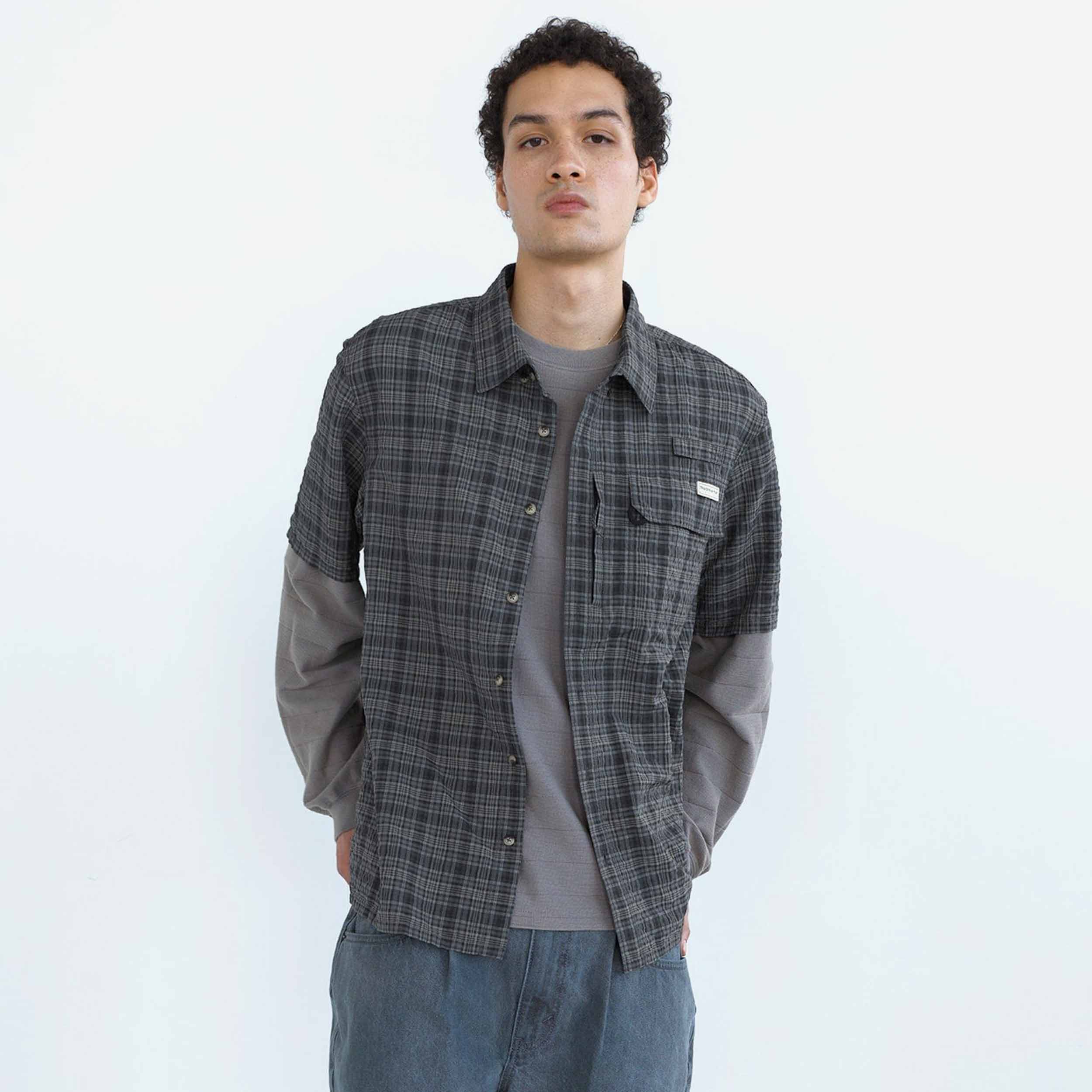 thisisneverthat Plaid Short Sleeve Fishing Shirt - TN261WSHTS03